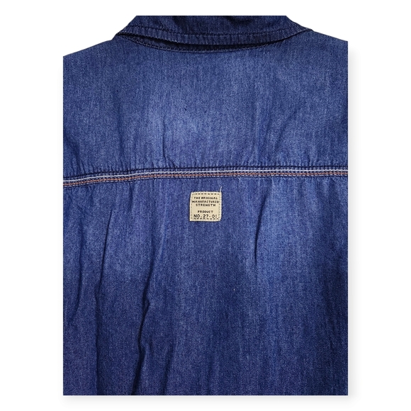 Casual Blue Button Down Shirt with Textured Cotton - Picture 4 of 6